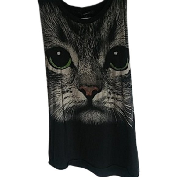 Forever 21 Vintage Cat Shirt Size Large - Picture 1 of 4